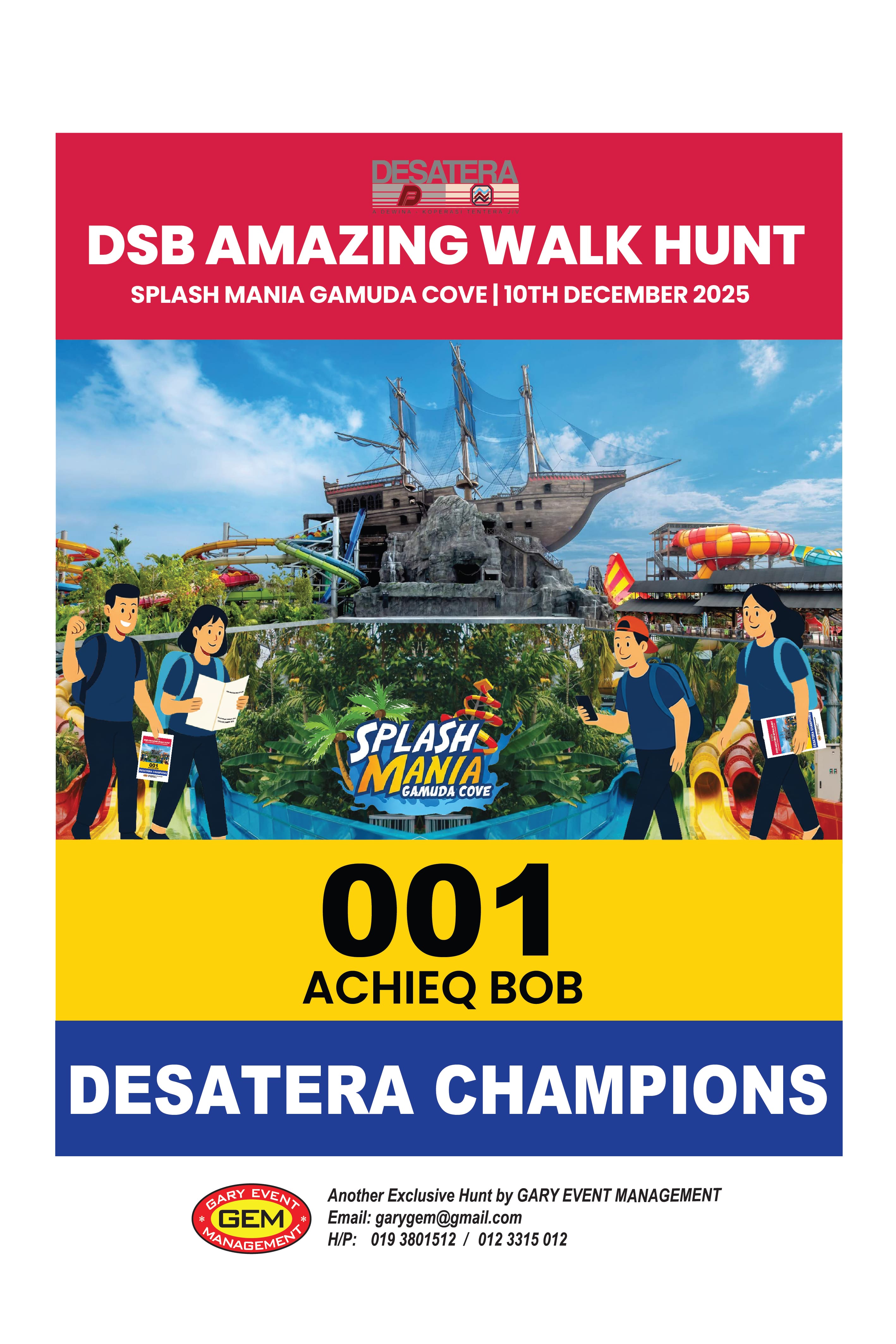 DSB Amazing Walk Hunt 2025 SplashMania Gamuda Cove